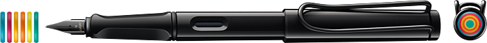 LAMY safari multicolor all-black Fountain pen Set EF