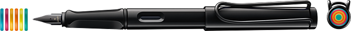 LAMY safari multicolor all-black Fountain pen Set F