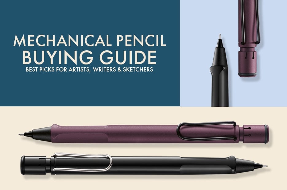 Feature image for mechanical pencil buying guide for drawing, writing, and sketching